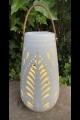 SMALL TROPICAL PATTERN PRE-LIT CERAMIC LANTERN [571266]